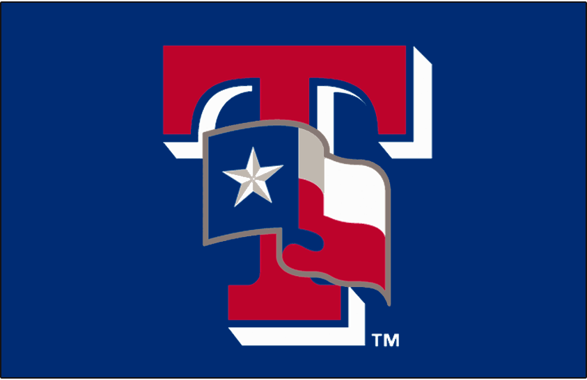 Texas Rangers 2013-2019 Batting Practice Logo vinyl decal